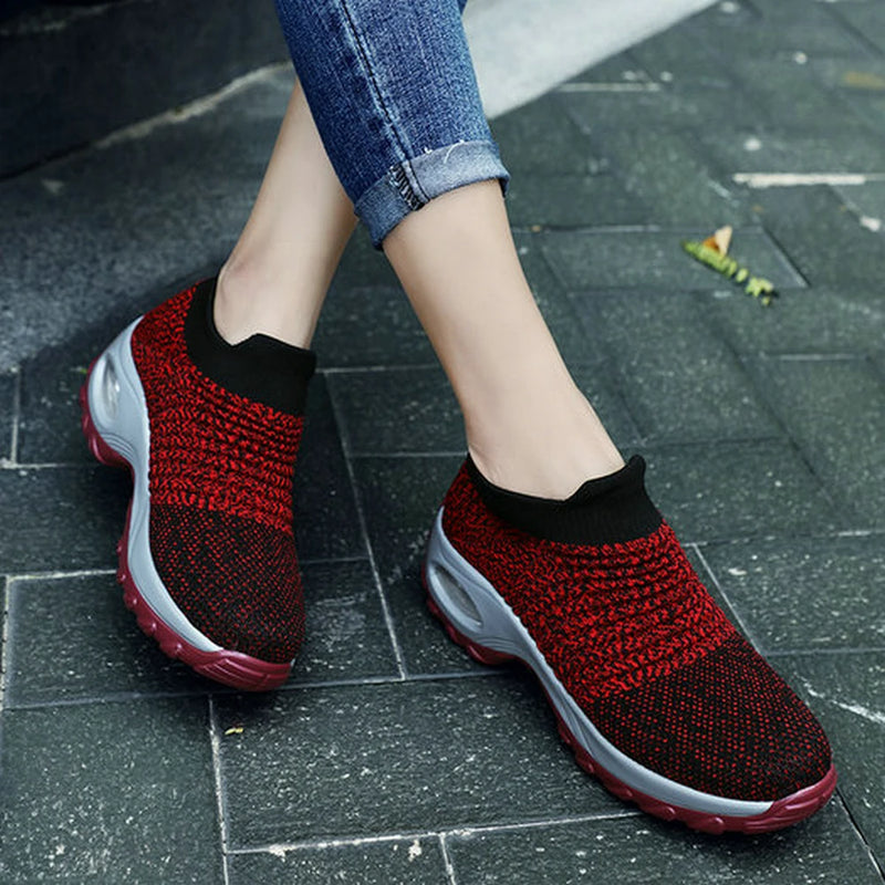 Tênis Esportivos Casuais Femininos Para O Exterior Tênis De Tamanho Grande Sem Slip On Loafers Confortáveis