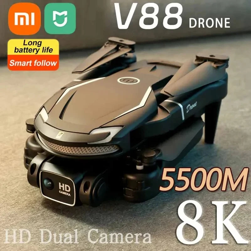 Xiaomi-Profissional HD Fotografia Aérea Drone, Mijia V88, 8K, 5G, GPS, Aviões de Controle Remoto, Câmera Dupla, Quadcopter Brinquedo, UAV